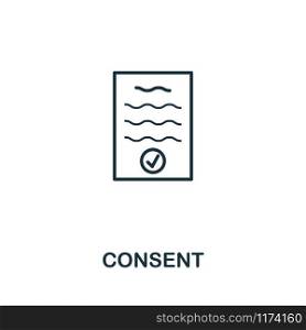 Consent icon vector illustration. Creative sign from gdpr icons collection. Filled flat Consent icon for computer and mobile. Symbol, logo vector graphics.. Consent vector icon symbol. Creative sign from gdpr icons collection. Filled flat Consent icon for computer and mobile
