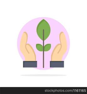 Conservation, Plant, Hand, Energy Abstract Circle Background Flat color Icon