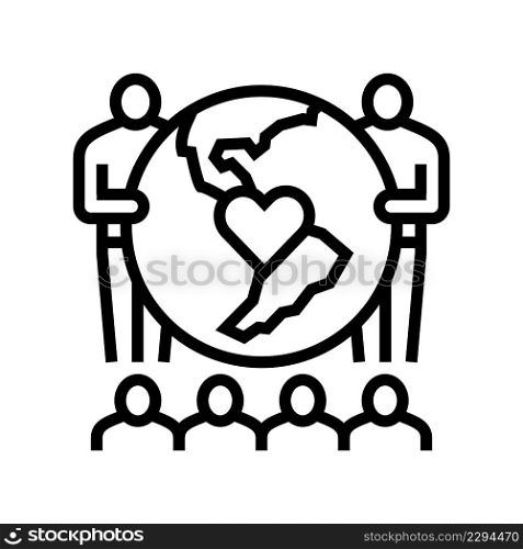 conservation world line icon vector. conservation world sign. isolated contour symbol black illustration. conservation world line icon vector illustration