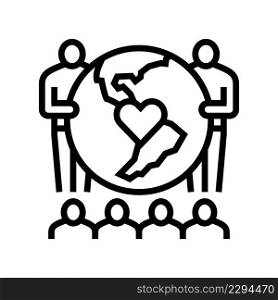 conservation world line icon vector. conservation world sign. isolated contour symbol black illustration. conservation world line icon vector illustration