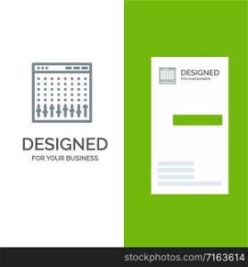 Console, Control, Controller, Hardware, Mixer Grey Logo Design and Business Card Template