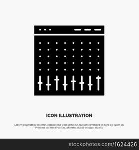 Console, Control, Controller, Hardware, Mixer solid Glyph Icon vector