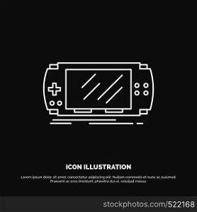 Console, device, game, gaming, psp Icon. Line vector symbol for UI and UX, website or mobile application. Vector EPS10 Abstract Template background