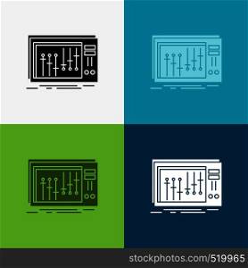 Console, dj, mixer, music, studio Icon Over Various Background. glyph style design, designed for web and app. Eps 10 vector illustration. Vector EPS10 Abstract Template background