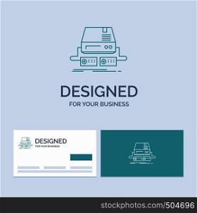Console, game, gaming, pad, drive Business Logo Line Icon Symbol for your business. Turquoise Business Cards with Brand logo template. Vector EPS10 Abstract Template background