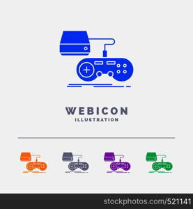 Console, game, gaming, playstation, play 5 Color Glyph Web Icon Template isolated on white. Vector illustration. Vector EPS10 Abstract Template background