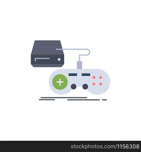 Console, game, gaming, playstation, play Flat Color Icon Vector