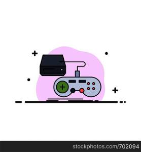 Console, game, gaming, playstation, play Flat Color Icon Vector