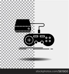 Console, game, gaming, playstation, play Glyph Icon on Transparent Background. Black Icon. Vector EPS10 Abstract Template background