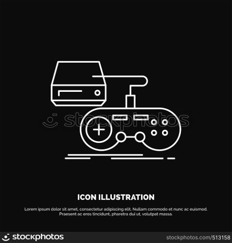 Console, game, gaming, playstation, play Icon. Line vector symbol for UI and UX, website or mobile application. Vector EPS10 Abstract Template background