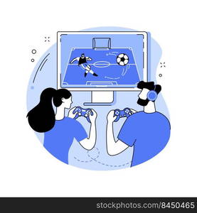 Console gaming isolated cartoon vector illustrations. Friends with joysticks playing game, gaming console, video entertainment, modern technology, leisure time together vector cartoon.. Console gaming isolated cartoon vector illustrations.