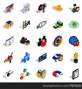 Constant care icons set. Isometric set of 25 constant care vector icons for web isolated on white background. Constant care icons set, isometric style