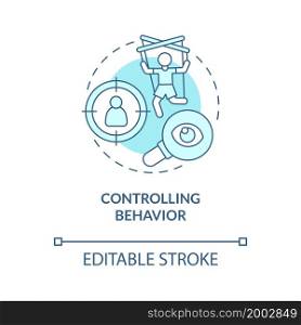 Constant controlling concept icon. Physical and emotional abuse. Relationship trust lack. Jealous partner abstract idea thin line illustration. Vector isolated outline color drawing. Editable stroke. Constant controlling concept icon
