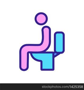 constantly sit in toilet icon vector. constantly sit in toilet sign. color symbol illustration. constantly sit in toilet icon vector outline illustration