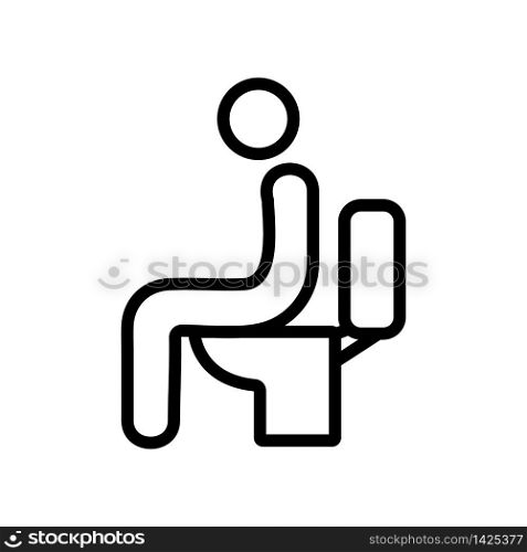 constantly sit in toilet icon vector. constantly sit in toilet sign. isolated contour symbol illustration. constantly sit in toilet icon vector outline illustration