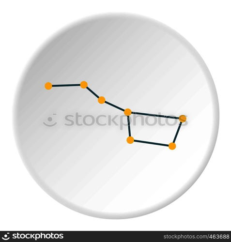Constellation icon in flat circle isolated vector illustration for web. Constellation icon circle