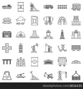 Constraction icons set. Outline style of 36 constraction vector icons for web isolated on white background. Constraction icons set, outline style