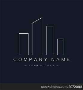 Construction and building logo. Business sign template for Real Estate, brokerage, building & renovation businesses. Modern linear style. Company Vector. Construction and building logo. Business sign template for Real Estate, brokerage, building & renovation businesses. Modern linear style. Company Vector illustration