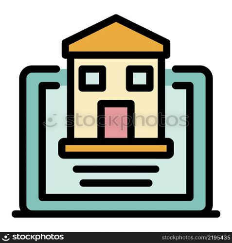 Construction application icon. Outline construction application vector icon color flat isolated. Construction application icon color outline vector