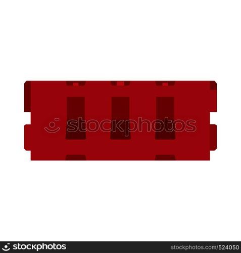 Construction barricade vector red icon sign. Barrier warning safery symbol. Danger traffic road zone. Highway border stop