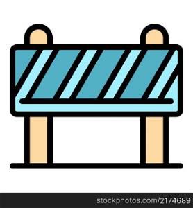 Construction barrier icon. Outline construction barrier vector icon color flat isolated. Construction barrier icon color outline vector