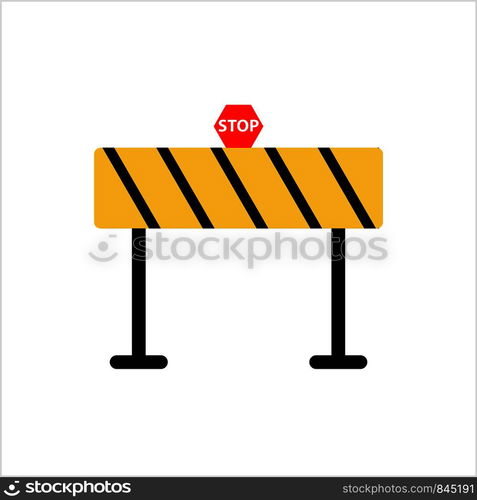 Construction Barrier Icon, Roadblock Barrier Icon Vector Art ...