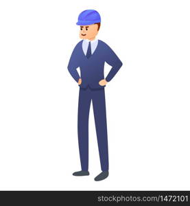 Construction boss icon. Cartoon of construction boss vector icon for web design isolated on white background. Construction boss icon, cartoon style