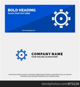 Construction, Building, Setting SOlid Icon Website Banner and Business Logo Template