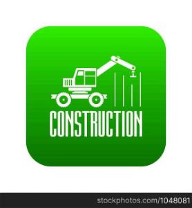 Construction business icon green vector isolated on white background. Construction business icon green vector