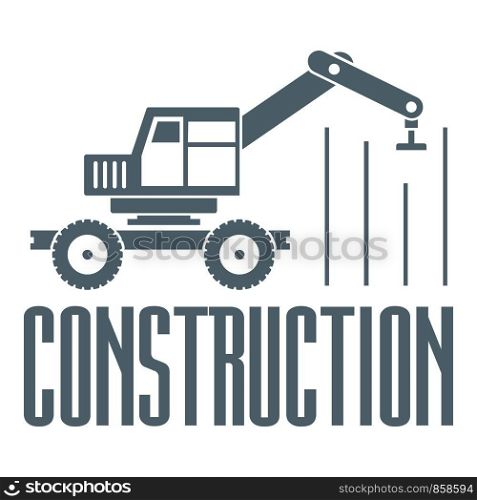 Construction business logo. Simple illustration of construction business vector logo for web. Construction business logo, simple gray style