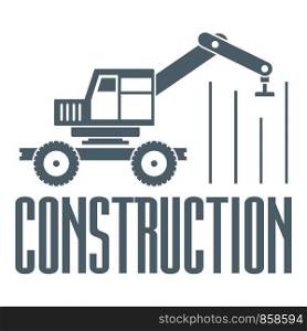 Construction business logo. Simple illustration of construction business vector logo for web. Construction business logo, simple gray style