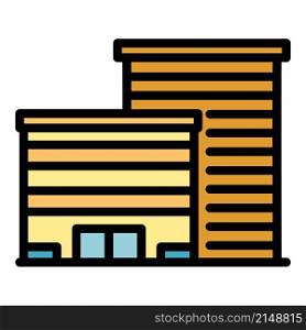 Construction campus icon. Outline Construction campus vector icon color flat isolated. Construction campus icon color outline vector