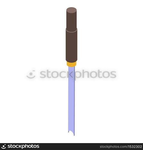 Construction chisel icon. Isometric of construction chisel vector icon for web design isolated on white background. Construction chisel icon, isometric style
