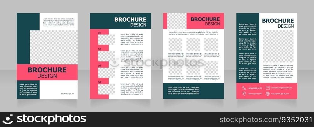 Construction company service blank brochure design. Template set with copy space for text. Premade corporate reports collection. Editable 4 paper pages. Tahoma, Myriad Pro fonts used. Construction company service blank brochure design