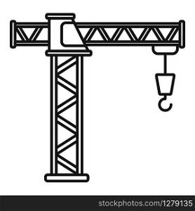 Construction crane icon. Outline construction crane vector icon for web design isolated on white background. Construction crane icon, outline style