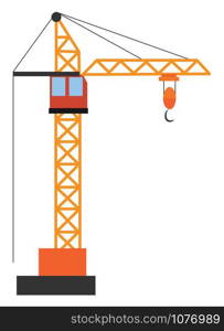 Construction crane, illustration, vector on white background.