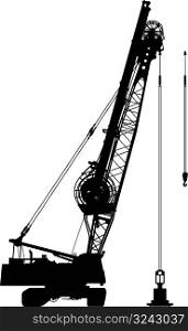 Construction crane silhouette