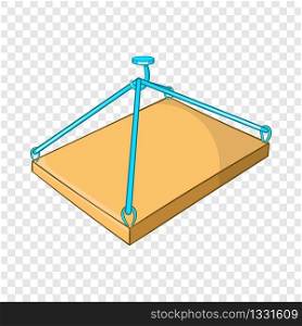 Construction crane with platform icon in cartoon style isolated on background for any web design . Construction crane with platform icon