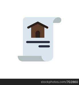 Construction, Document, Home, Building Flat Color Icon. Vector icon banner Template