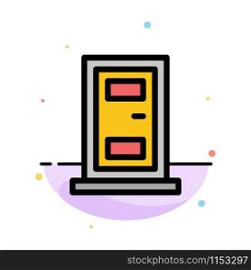 Construction, Door, House Abstract Flat Color Icon Template