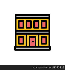 Construction, Door, House, Building Flat Color Icon. Vector icon banner Template