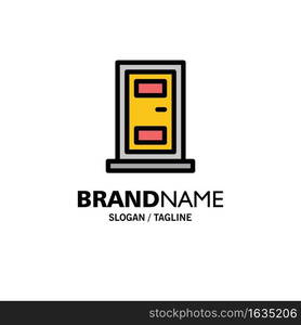 Construction, Door, House Business Logo Template. Flat Color