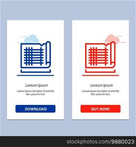 Construction, Drafting, House, Map  Blue and Red Download and Buy Now web Widget Card Template