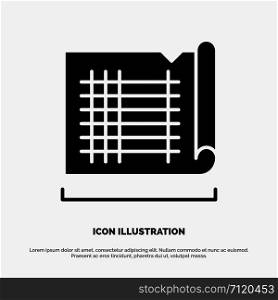 Construction, Drafting, House, Map solid Glyph Icon vector