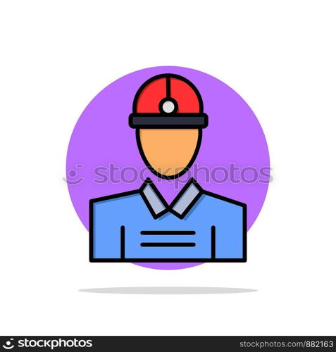 Construction, Engineer, Worker, Work Abstract Circle Background Flat color Icon