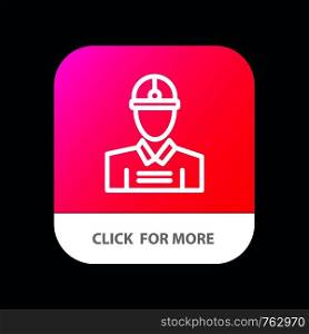 Construction, Engineer, Worker, Work Mobile App Button. Android and IOS Line Version