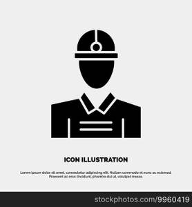 Construction, Engineer, Worker, Work solid Glyph Icon vector