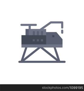 Construction, Engineering, Laboratory, Platform Flat Color Icon. Vector icon banner Template