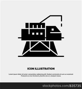Construction, Engineering, Laboratory, Platform solid Glyph Icon vector