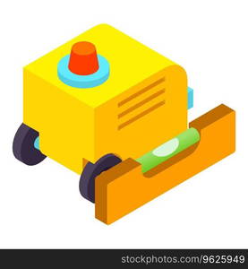 Construction equipment icon isometric vector. Welding machine and building level. Construction and repair work. Construction equipment icon isometric vector. Welding machine and building level